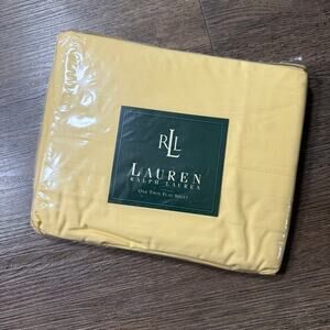 NEW RALPH LAUREN TWIN FLAT SHEET SOLID YELLOW MIDNIGHT SUN